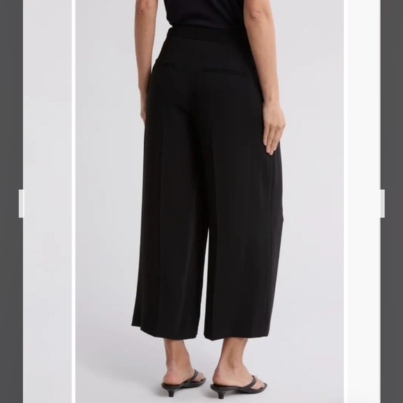 Vince Crop Wide Leg Pants in Black Size 12 - Picture 2 of 8